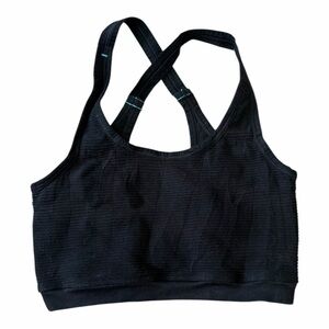 NUX Active Ribbed Black Sports Bra Women’s Size Small Activewear Gym